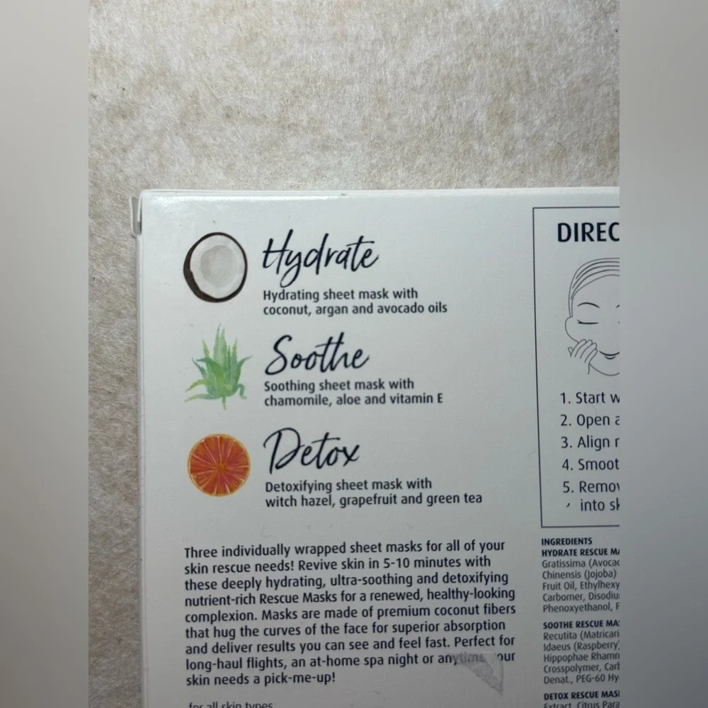 Lune+Aster 5 Minute Rescue Sheet Mask Assortment Trio NWT